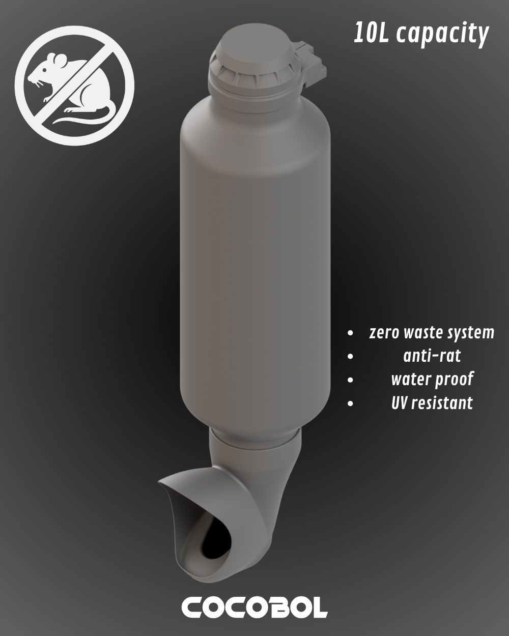 Mangeoire poule anti-gaspillage réservoir rond 3,5 L / 5,5 L – Cocobol