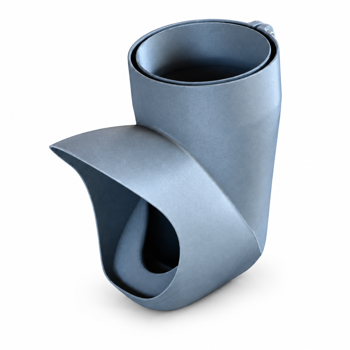 Bouche d’alimentation Cocobol pour mangeoire à poules et tube PVC Ø100 mm, vue de trois quarts sur fond blanc. Tube non inclus.