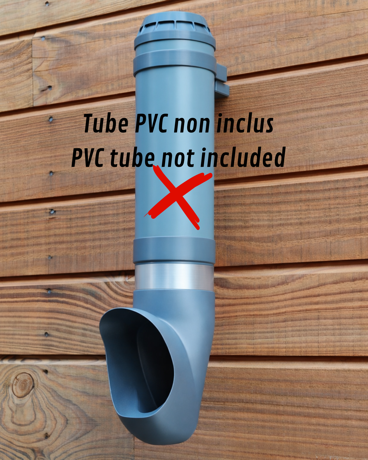 Kit Mangeoire à poule pour tube PVC anti rongeur. Fabriqué en France. Tube PVC non inclus.