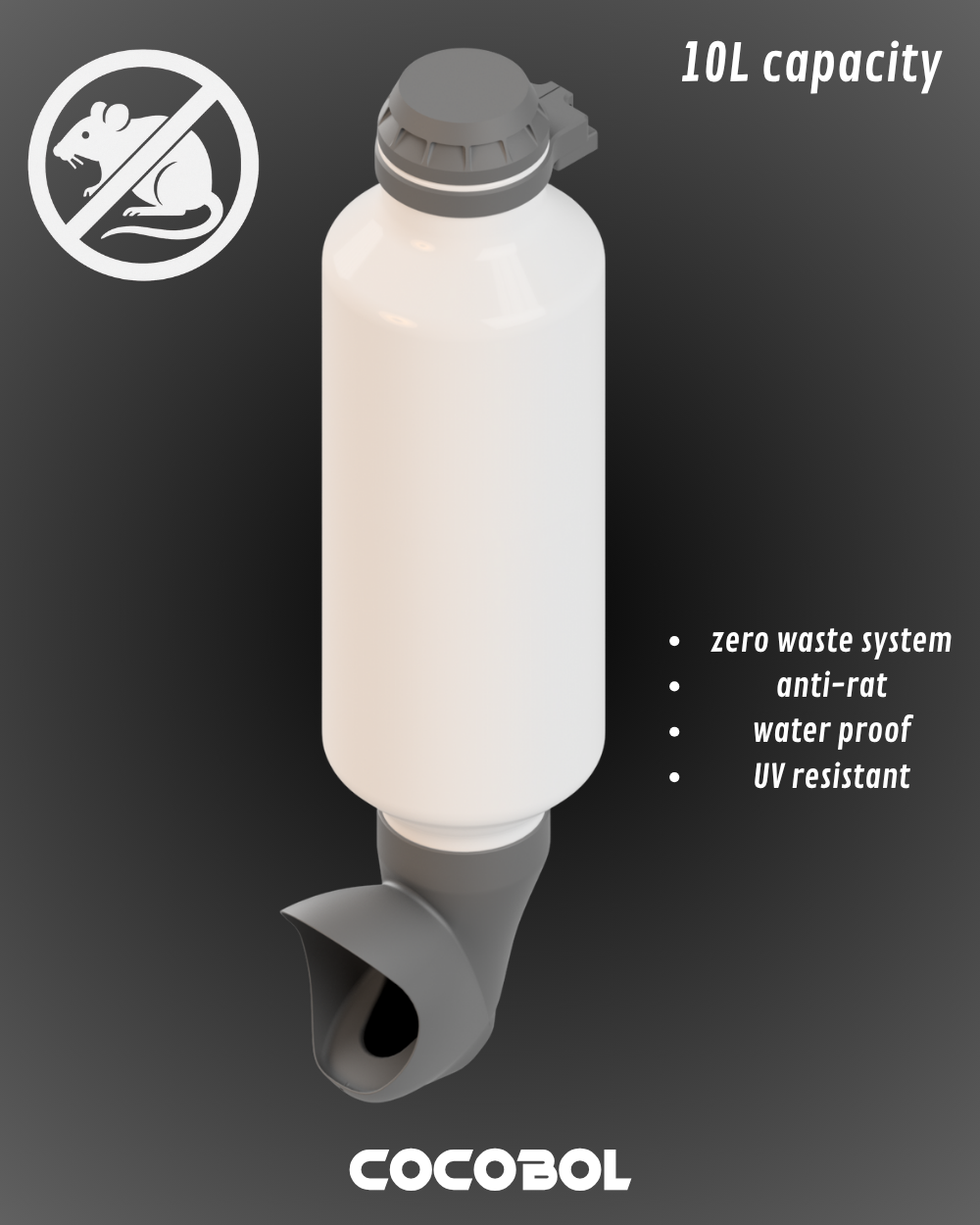 Mangeoire poule anti-gaspillage réservoir rond 3,5 L / 5,5 L – Cocobol