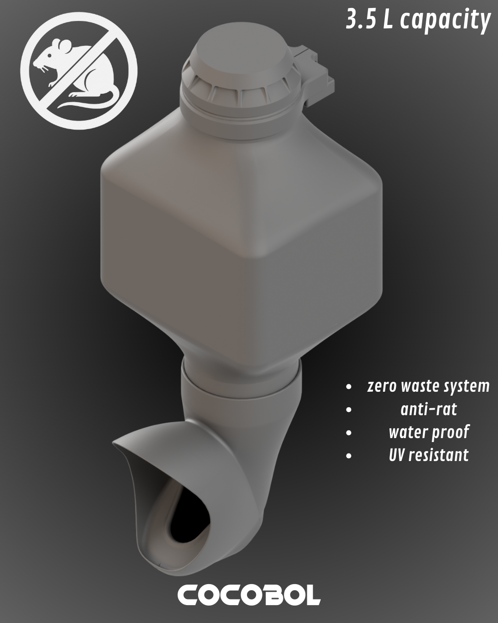 Mangeoire poule anti rats réservoir rectangulaire – Cocobol