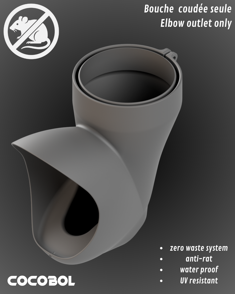 Bouche seule pour mangeoire à poule anti gaspillage. Fabriqué en France
