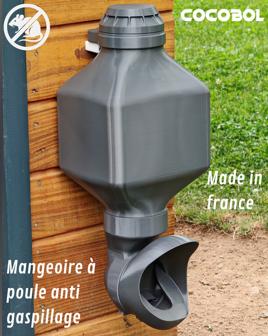 Mangeoire poule anti rats réservoir rectangulaire – Cocobol